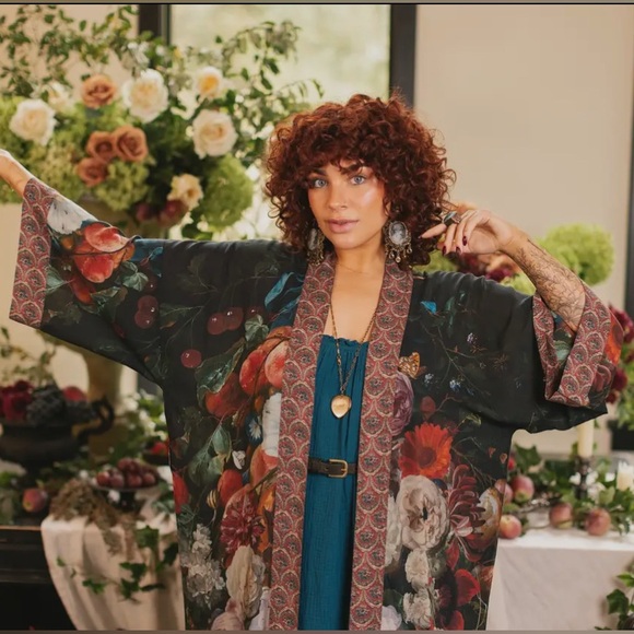 ⭐️Back in Stock⭐️Flight of Fancy Vintage Art Boho Long Duster - Picture 13 of 15